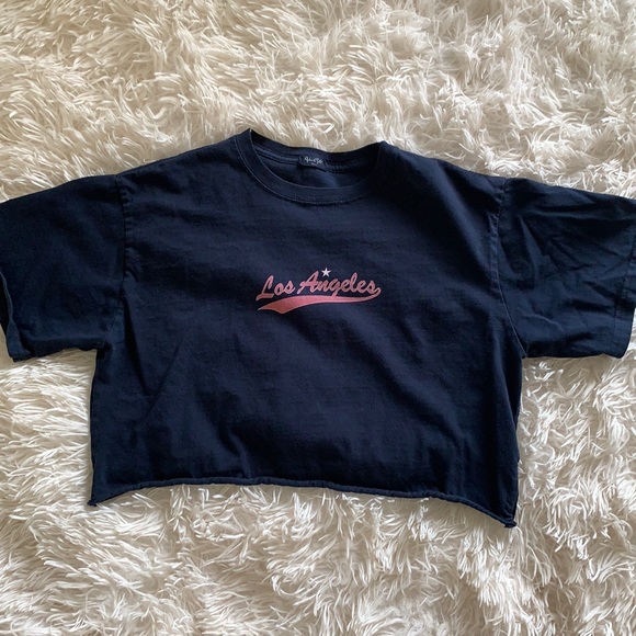 Brandy Melville Tops - Brandy Melville Los Angeles Cropped T-Shirt